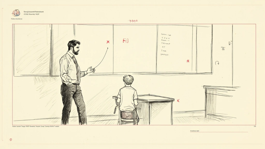 Educational storyboard template, classroom panel