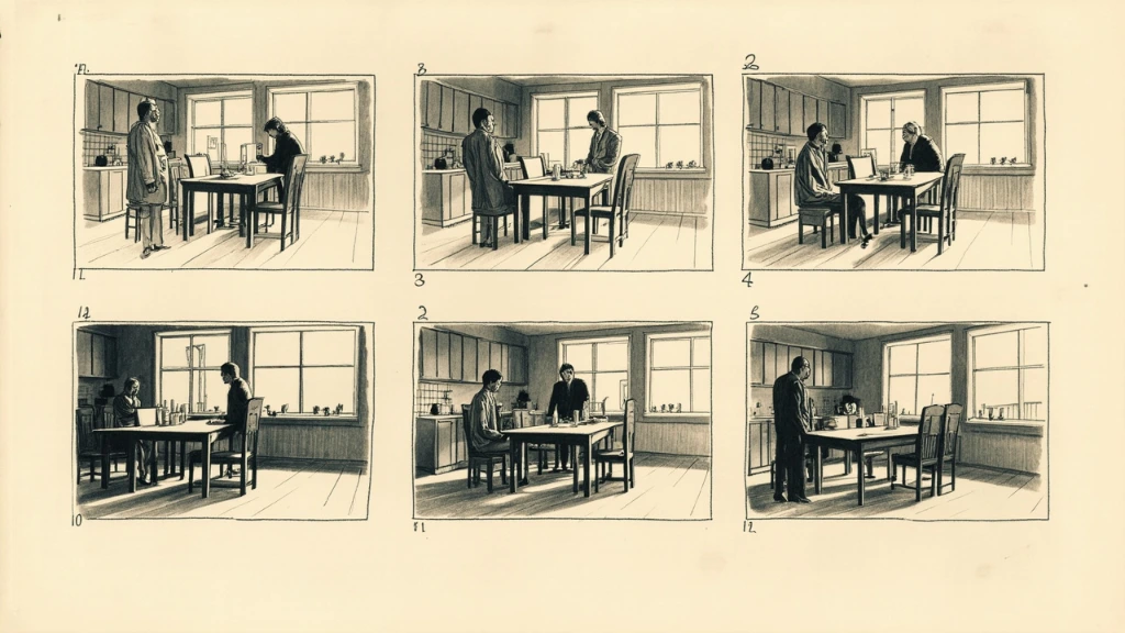 Narrative short storyboard template, dialogue scene panel