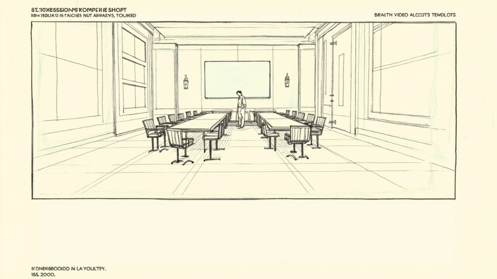 Corporate video storyboard template, boardroom panel