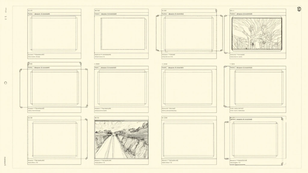 An editorial grid of twelve storyboard panels with shot notes.